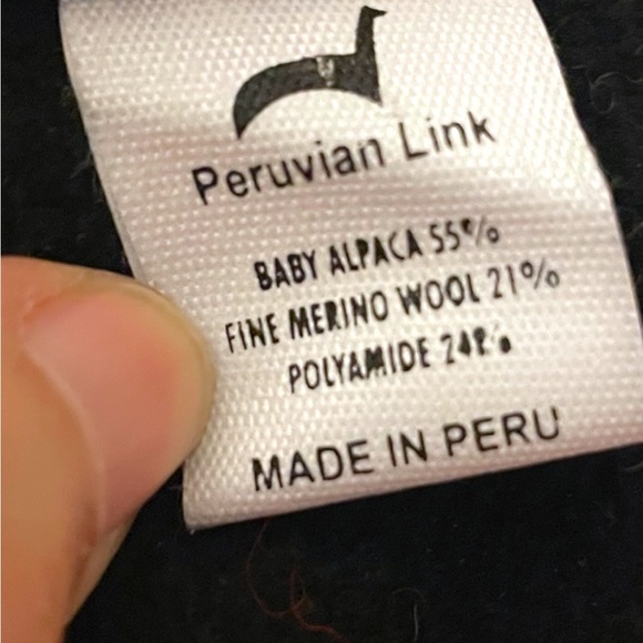 Pink/Gray Peruvian Baby Alpaca Wool Blend Knit Hat Pom Slouch Lined Fuzzy Soft - Picture 3 of 6